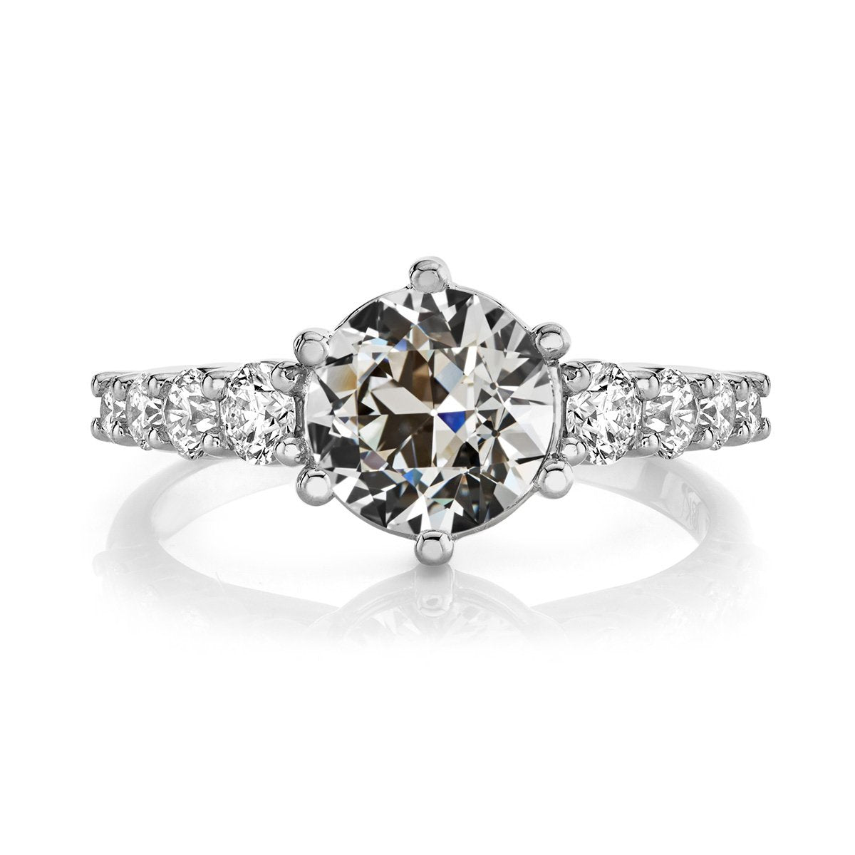 Runder Alter Bergmann Naturliche Diamant-Verlobungsring 6-Krappen-Set 5,50 Karat