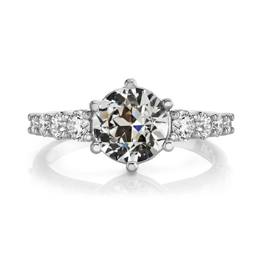 Runder Alter Bergmann Naturliche Diamant-Verlobungsring 6-Krappen-Set 5,50 Karat