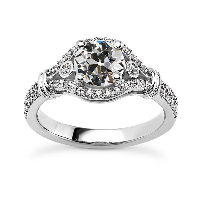 Runder Alter Bergmann Naturliche Diamant-Verlobungsring Weißgold 4,50 Karat- harrychadent.ch
