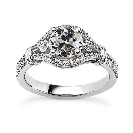 Runder Alter Bergmann Naturliche Diamant-Verlobungsring Weißgold 4,50 Karat- harrychadent.ch