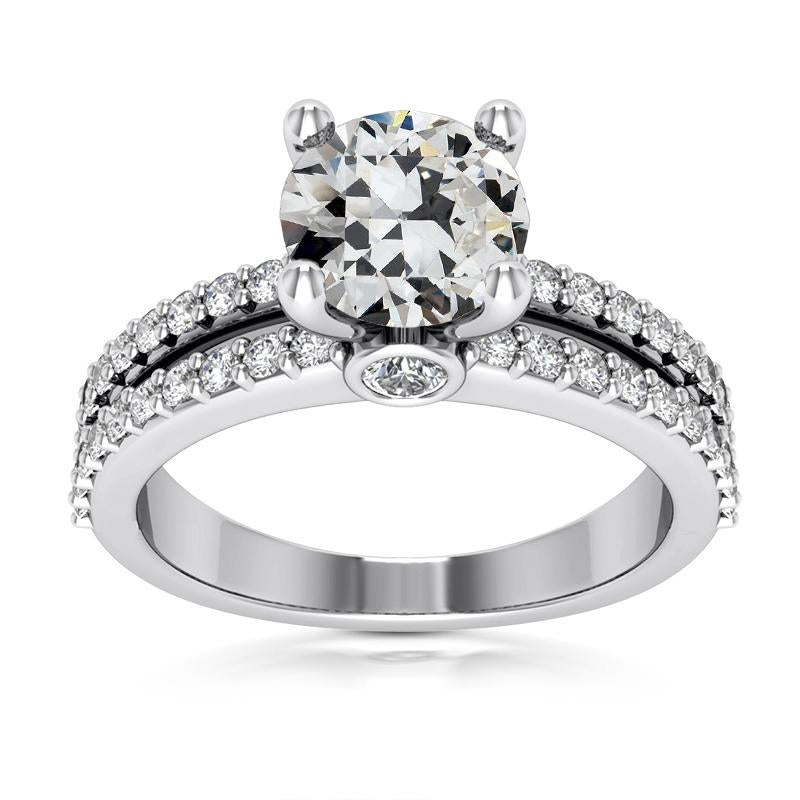 Runder Alter Bergmann Naturliche Diamant Ehering 4 Krappen Set 6 Karat Gold - harrychadent.ch