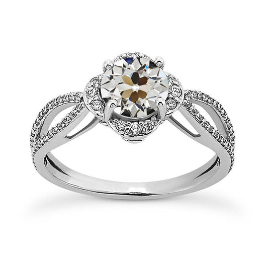 Runder Alter Bergmann Naturliche Diamantring Pave Set Split Shank 4,50 Karat- harrychadent.ch