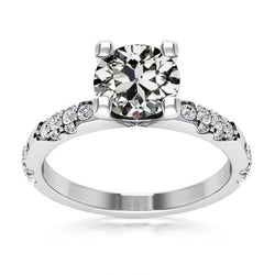 Runder Alter Bergmann Naturliche Diamantring Weißgold 4 Krappen Set 5,75 Karat