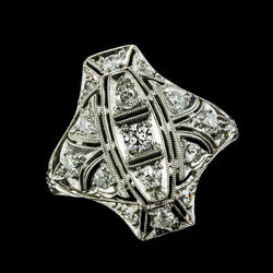 Runder Alter Minenschliff-Echt Diamantring Im Vintage-Stil Mit Akzenten 2 Karat