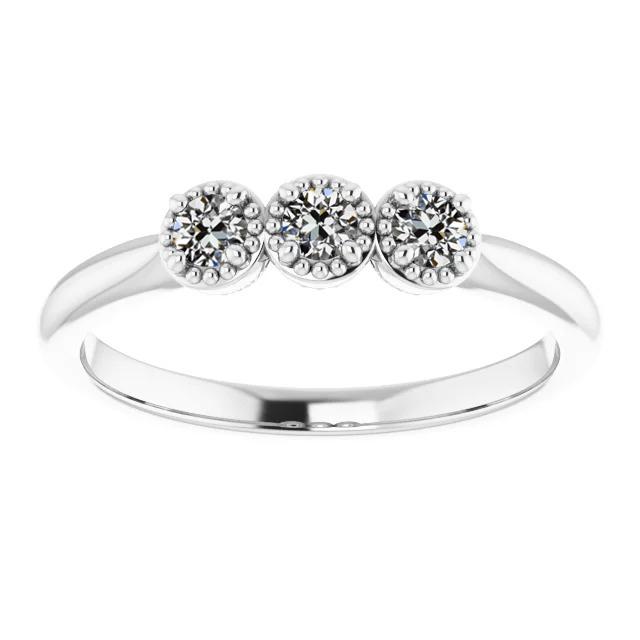 Runder Alter Minenschliff Echt Diamantring 3 Steinschmuck 14K Gold 2,25 Karat - harrychadent.ch