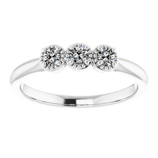 Runder Alter Minenschliff Echt Diamantring 3 Steinschmuck 14K Gold 2,25 Karat - harrychadent.ch