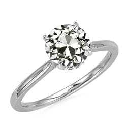 Runder Alter Minenschliff Echt Diamantring Goldschmuck Krappen Set 4,50 Karat
