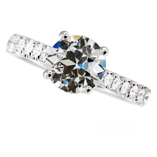 Runder Alter Minenschliff Echt Diamantring Mit Akzenten 4-Krappen-Set 6 Karat - harrychadent.ch