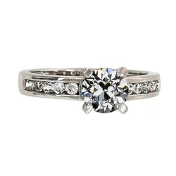 Runder Alter Minenschliff Naturlich Diamant-Verlobungsring Krappenkanal-Set 3 Karat