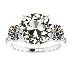 Runder Alter Minenschliff Natürliche Diamant Ehering Gold Damen Schmuck 9 Karat