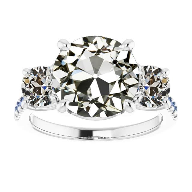 Runder Alter Minenschliff Natürliche Diamant Ehering Gold Damen Schmuck 9 Karat