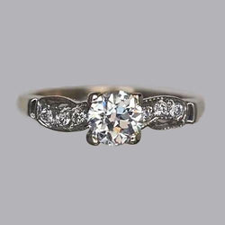 Runder Alter Minenschliff Natürliche Diamantring 1,25 Karat Gold Damenschmuck