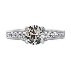 Runder Altschliff-Echt Diamant-Ehering Goldkanal-Set 4,50 Karat