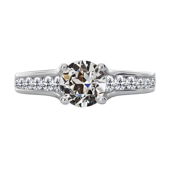 Runder Altschliff-Echt Diamant-Ehering Goldkanal-Set 4,50 Karat