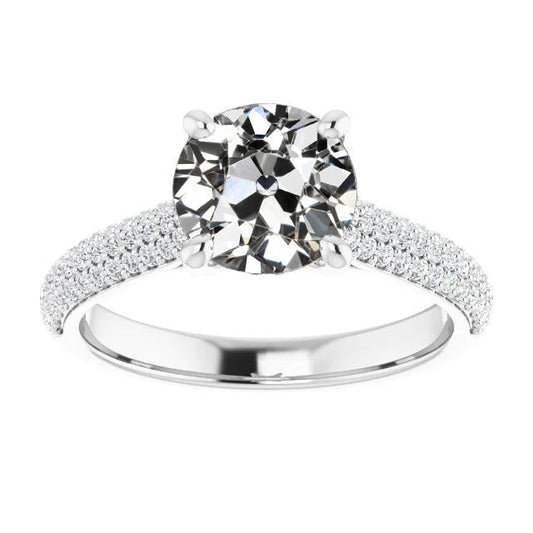 Runder Altschliff-Echt Diamant-Jubiläumsring Pave Set Schmuck 5,25 Karat