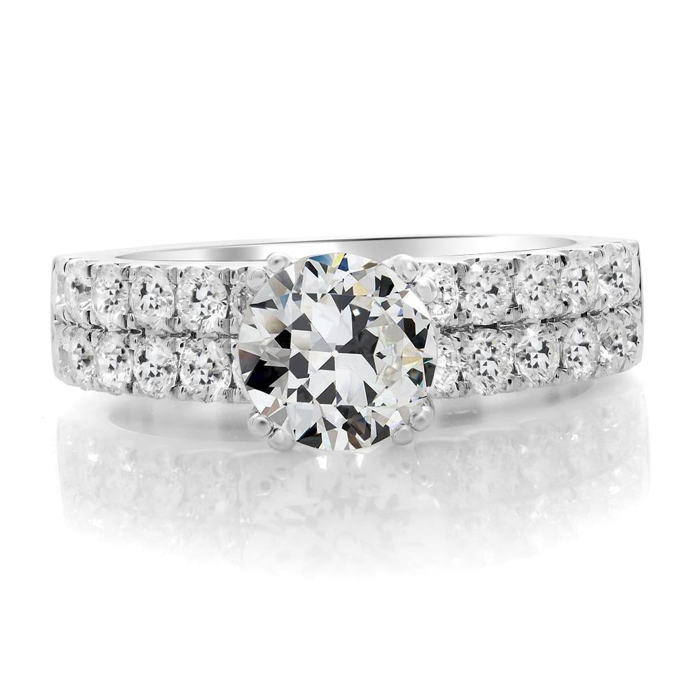 Runder Altschliff-Echt Diamant-Verlobungsring Goldschmuck 10,50 Karat