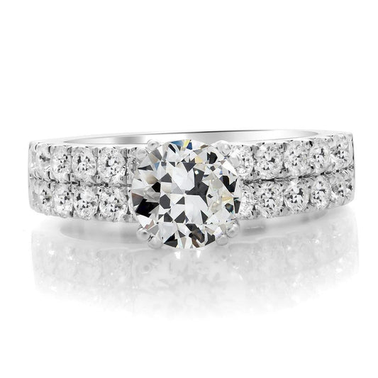 Runder Altschliff-Echt Diamant-Verlobungsring Goldschmuck 10,50 Karat