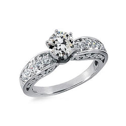 Runder Altschliff-Naturliche Diamantring im antiken Stil mit 6 Zinken, 2 Karat