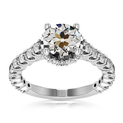 Runder Altschliff Echt Diamant Ehering Gold Damen Schmuck 8.50 Karat