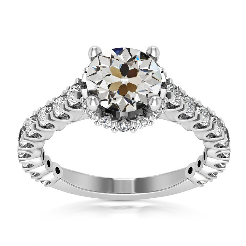 Runder Altschliff Echt Diamant Ehering Gold Damen Schmuck 8.50 Karat