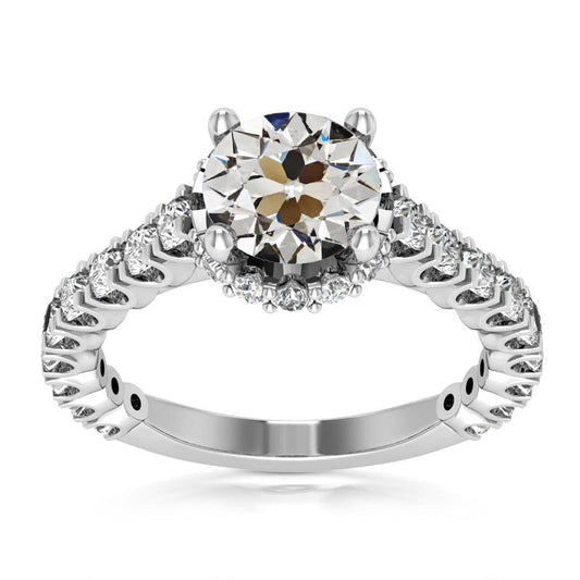 Runder Altschliff Echt Diamant Ehering Gold Damen Schmuck 8.50 Karat