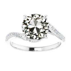 Runder Altschliff Echt Diamant Ehering Tension Style 5,25 Karat
