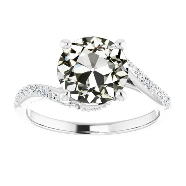 Runder Altschliff Echt Diamant Ehering Tension Style 5,25 Karat