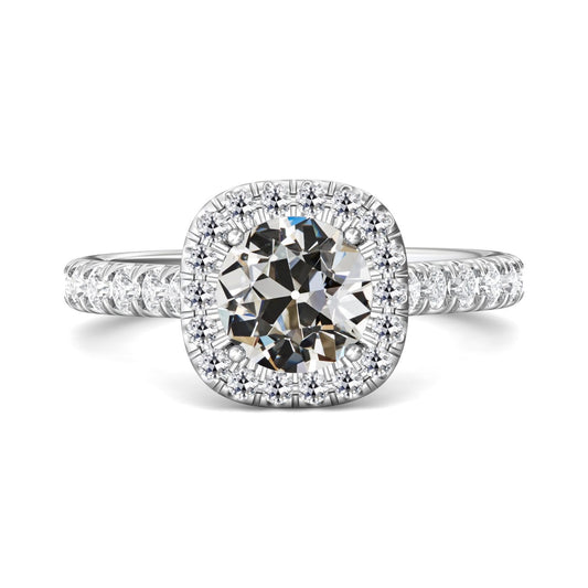 Runder Altschliff Echt Diamant Halo Ring 14K Gold Damen Schmuck 5 Karat - harrychadent.ch