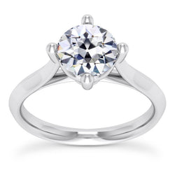 Runder Altschliff Echt Diamant Solitärring Cathedral Set 2,50 Karat