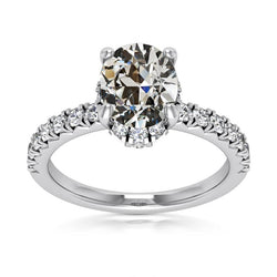 Runder Altschliff Echt Diamant Verlobungsring Damen Schmuck 5.75 Karat
