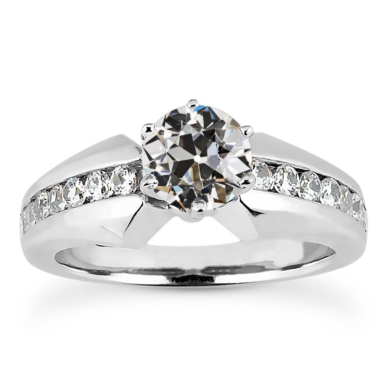 Runder Altschliff Echt Diamantring 6 Zinken-Kanal-Set 5 Karat Goldschmuck - harrychadent.ch