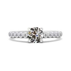 Runder Altschliff Naturlich Diamant-Jubiläumsring Mit Akzenten 2,50 Karat