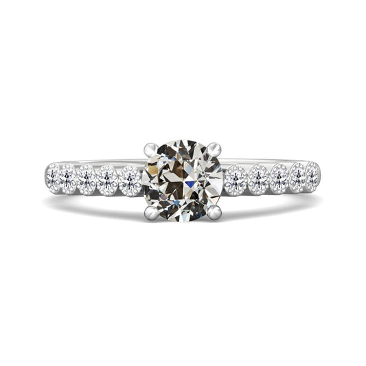 Runder Altschliff Naturlich Diamant-Jubiläumsring Mit Akzenten 2,50 Karat - harrychadent.ch