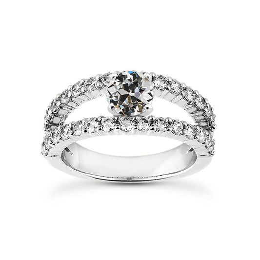 Runder Altschliff Naturlich Diamant Damenring Split Shank 14K Gold 3,50 Karat - harrychadent.ch
