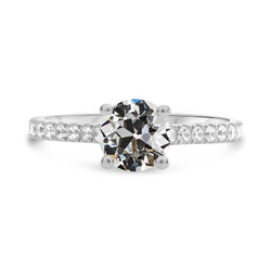 Runder Altschliff Naturlich Diamantring Weißgold Damenschmuck 3,50 Karat