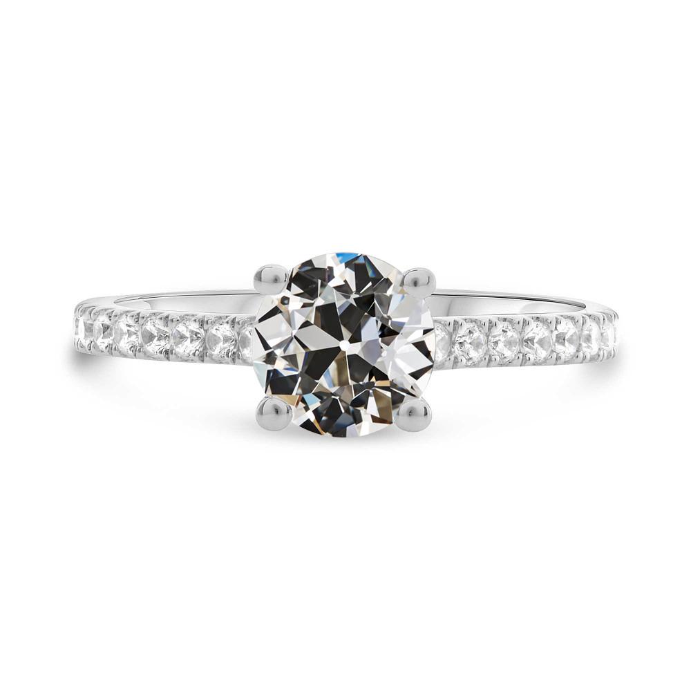 Runder Altschliff Naturlich Diamantring Weißgold Damenschmuck 3,50 Karat - harrychadent.ch