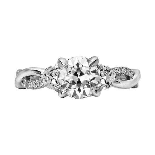 Runder Altschliff Natürliche Diamant Ehering Infinity Style Schaft 5 Karat