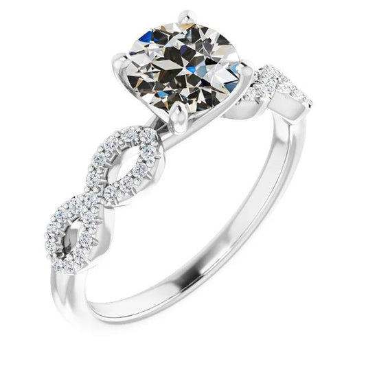 Runder Altschliff Naturliche Diamant Ehering Pave Infinity Style 4,50 Karat