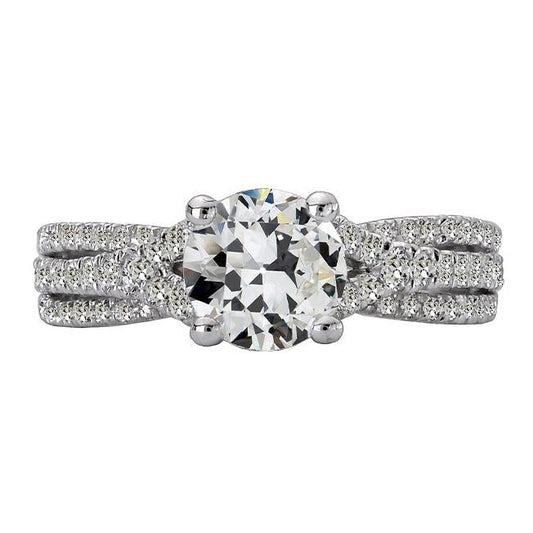 Runder Altschliff Natürliche Diamantring Damen Schmuck Gold 7.50 Karat