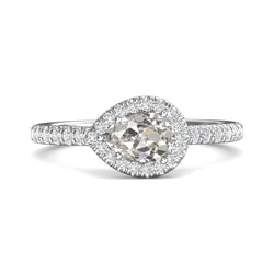 Runder Echt Diamant & Birne Altminenschliff Halo Ehering 4,50 Karat