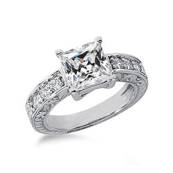 Runder & Eckiger Alter Miner Echt Diamantring im Vintage-Stil 2.75 Karat