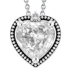 Runder & Herz Alter Minenschliff Echt Diamant Anhänger 5,50 Karat Weißgold 14K