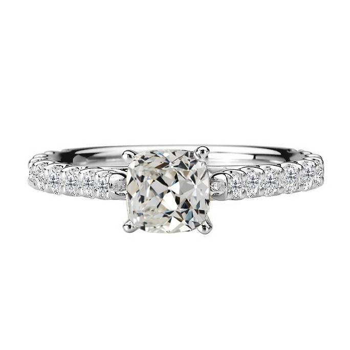 Runder & Kissen Alter Bergmann Echt Diamantring 14K Weißgold 5 Karat - harrychadent.ch