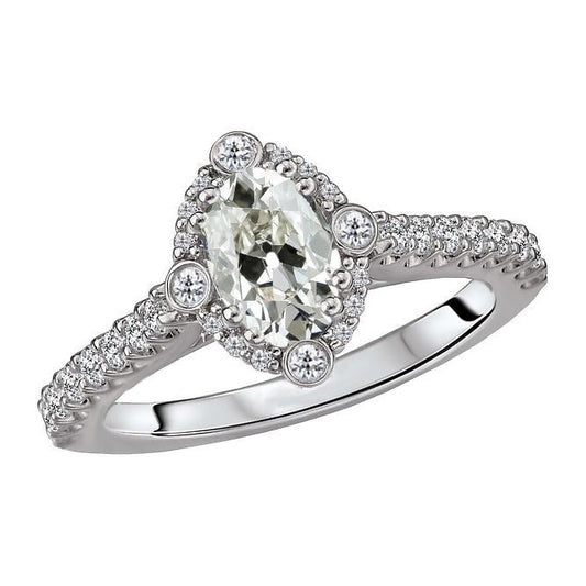 Runder & Marquise Alter Bergmann Echt Diamant Halo Ring Für Damen 5 Karat