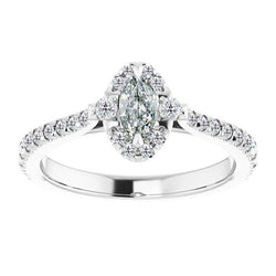 Runder & Marquise Old Mine Cut Natürliche Diamantring Mit Akzenten 4 Karat