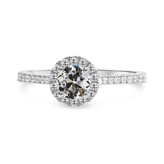 Runder Naturlich Diamanten Halo-Ring Mit Altem Minenschliff Und Akzenten 3 Karat Gold - harrychadent.ch