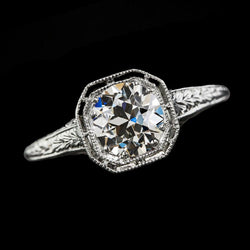 Runder Old Mine Cut Natürliche Diamant Solitaire Ring Vintage-Stil 2.50 Karat