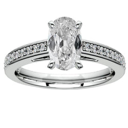 Runder & Ovaler Alter Bergmann Echt Diamant Ehering 7 Karat 14K Gold Krappenset