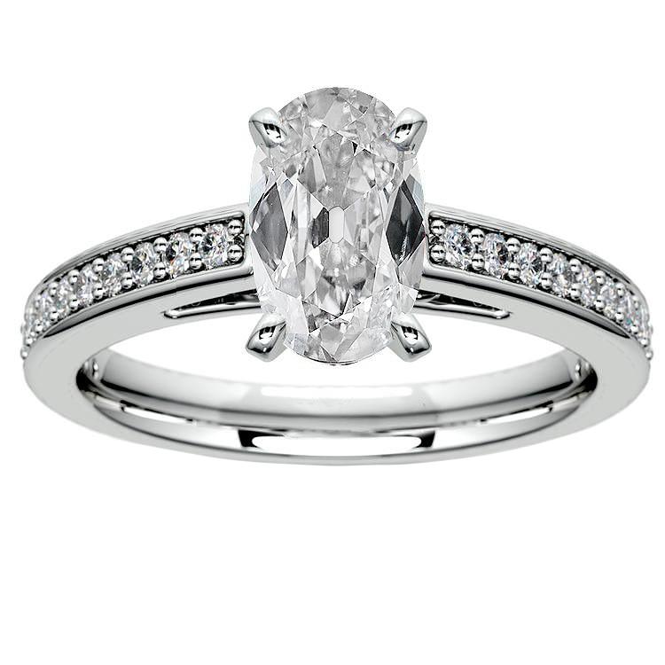 Runder & Ovaler Alter Bergmann Echt Diamant Ehering 7 Karat 14K Gold Krappenset
