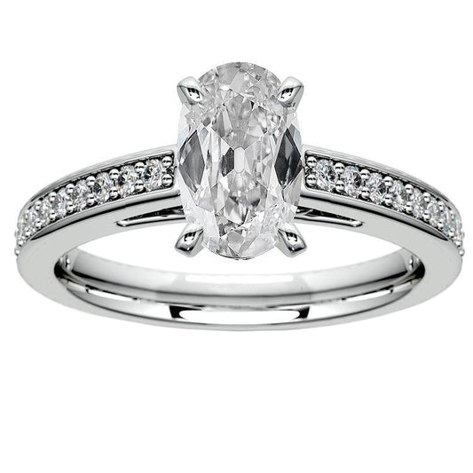 Runder & Ovaler Alter Bergmann Echt Diamant Ehering 7 Karat 14K Gold Krappenset
